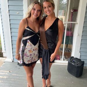 NBD Black and Brown Asymmetrical Dress